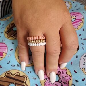 Seed Bead Flexible Ring Set - Sugar High
